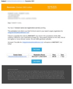Spammy Domain Name Email